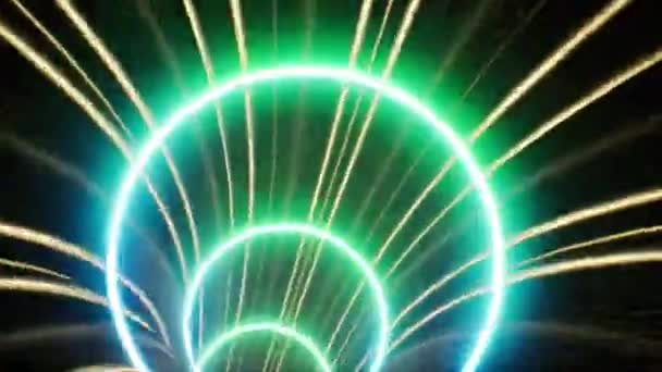 Laser Golvende Futuristische Beweging Achtergrond Met Abstracte Deeltjesanimatie — Stockvideo