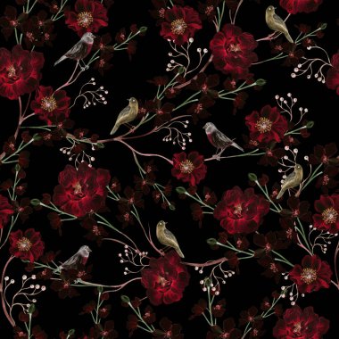 Güzel suluboya desenli, gül kalçası çiçekli ve yapraklı. Görüntü.