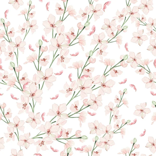 Gyönyörű Akvarell Zökkenőmentes Mintát Rózsa Csípő Virágok Levelek Illusztráció — Stock Fotó