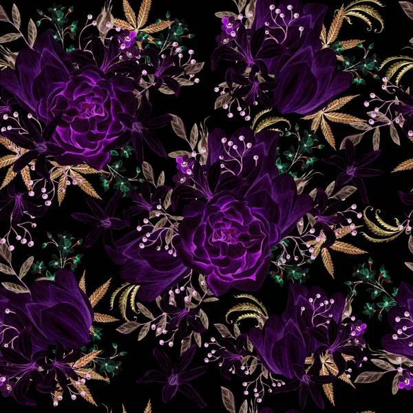 Piękny Wzór Akwarela Przetargu Różnych Kwiatów Cannnabis Ilustracja — Zdjęcie stockowe