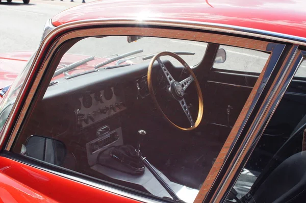 Красный Интерьер Спортивного Автомобиля Type Jaguar — стоковое фото