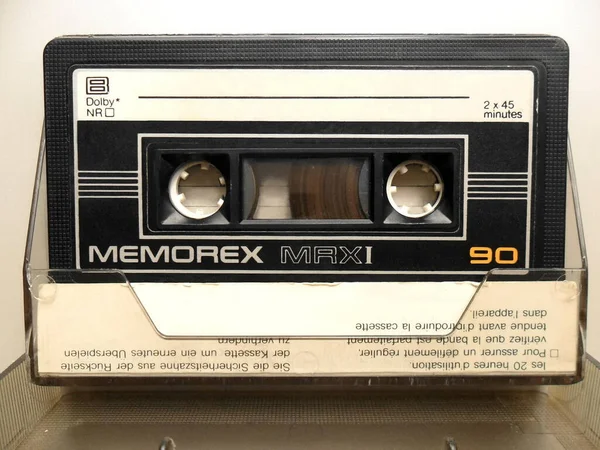 Vintage Memorex Min Blank Music Cassette Case Used Sound Recording — Stock Photo, Image
