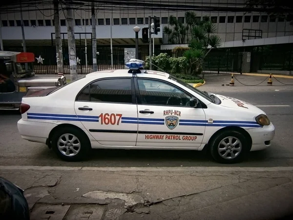 Highway Patrol Group Police Car Street Metro Manila — Foto Stock