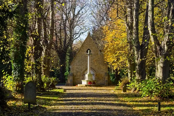 Remembrance Memorial Poppies Chapel Victorian Cemetery Boston Lincs — Stockfoto