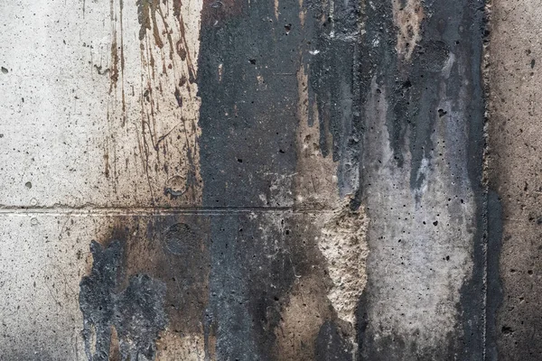 Boya Yangın Kalıntılarıyla Kirletilmiş Beton Duvar Sosyal Sorunlar Veya Mimari — Stok fotoğraf