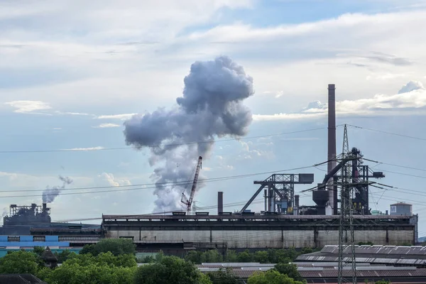 Duisburg Alemania Junio 2022 Hkm Steelworks Krupp Mannesmann Pollution Heavy —  Fotos de Stock