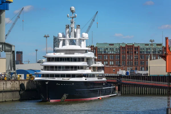 Hamburg Germany August 2022 Luxury Yacht Luna Port Hamburg Property — ストック写真