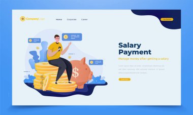 Bir adam maaş aldıktan sonra parayı yönetir.