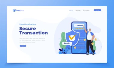 Finansal mobil uygulama konsepti kullanılarak yapılan güvenli işlemin gösterimi