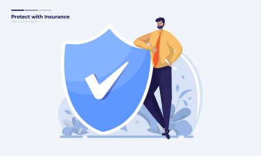 Sigorta komisyoncusu profilinin vektör illüstrasyonu