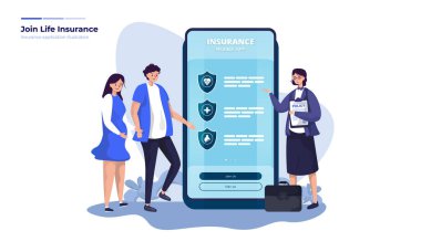 Sigorta illüstrasyon konseptine kaydolmak için kaydolun