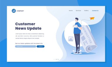 İniş sayfası şablonu tasarımında müşteri bülteni güncellemesi