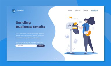 Web sitesi konsepti üzerine iş e- posta bülteni gönderiliyor