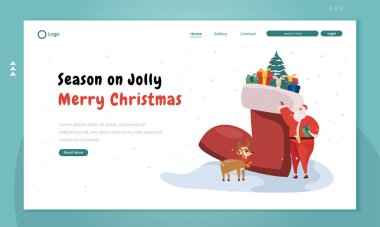 Noel için sevinç sezonu ana sayfada selamlama şablonu