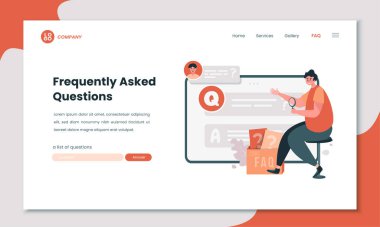 SSS web sitesi sayfası veya iniş sayfası tasarımı için çevrimiçi soru yanıtı