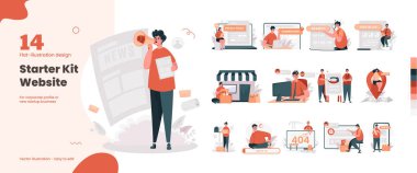 İş web sitesi ya da koleksiyon seti üzerine iniş sayfası için resim tasarımı başlangıç kiti