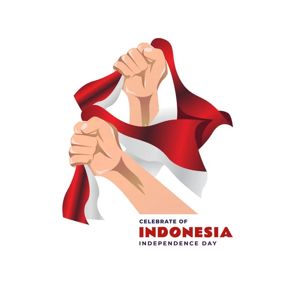 Hand Holding Indonesian Flag Concept — 图库矢量图片