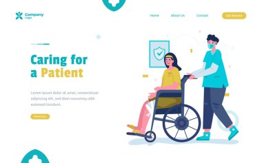 Treating patient in wheelchair illustration
