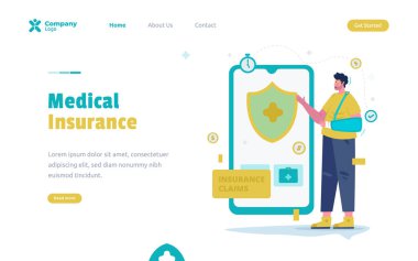 Flat design medical insurance claim concept