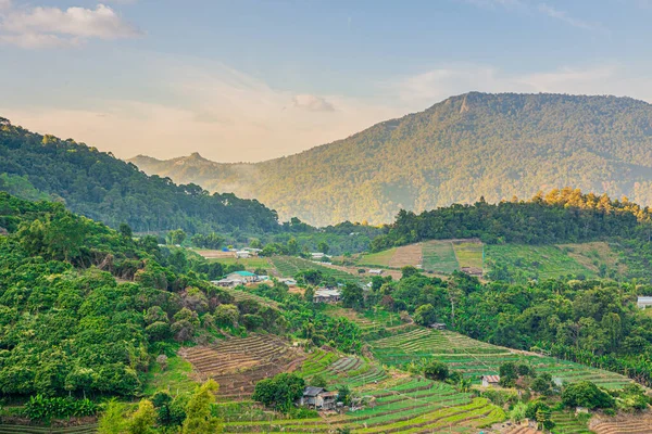 Montagnes Sous Brume Matin Thaïlande Chiang Mai — Photo