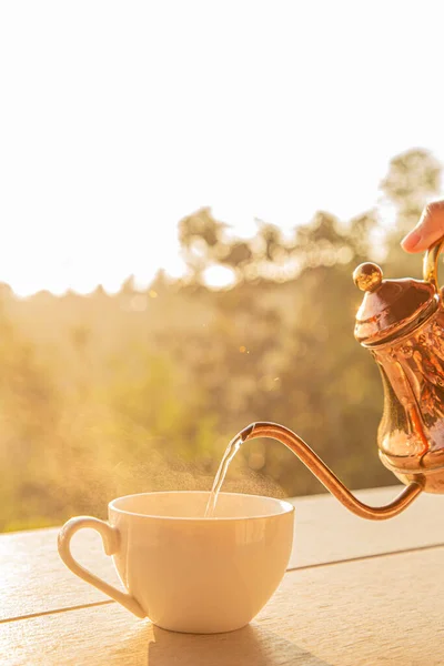 Close Mediterranean Breakfast Terrace Close Mediterranean Breakfast Terrace — Stock Photo, Image