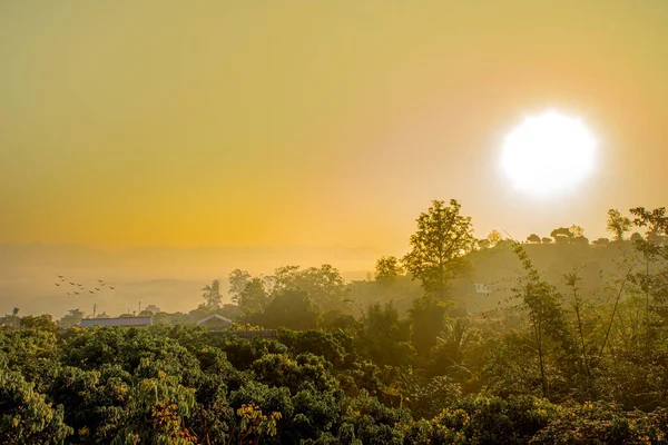 Montagnes Sous Brume Matin Thaïlande Chiang Mai — Photo