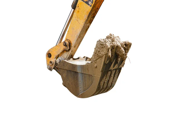 Digger Excavator Bucket Bulldozer Shovel Industrial Detail Isolated White Background — Stock Photo, Image