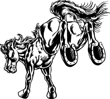 Mustang Tekme Maskot Çizimi