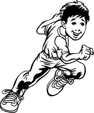 Action Kid Vektör İllüstrasyonu
