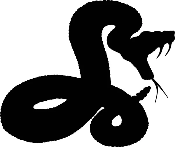 Schlange Schwarz Weiß Vektorillustration — Stockvektor