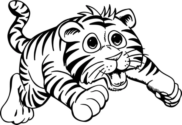 Tiger Cub Vector Cartoon — Stockvektor