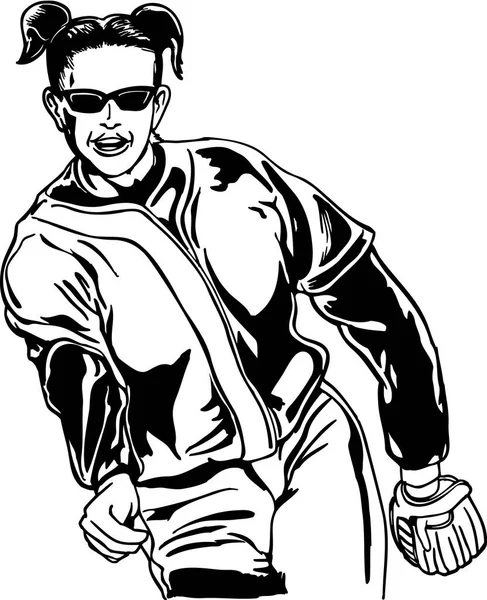 Softball Black White Vector Illustration — Stockový vektor