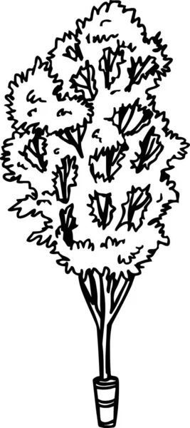 Черно Белая Векторная Иллюстрация Дерева — стоковый вектор