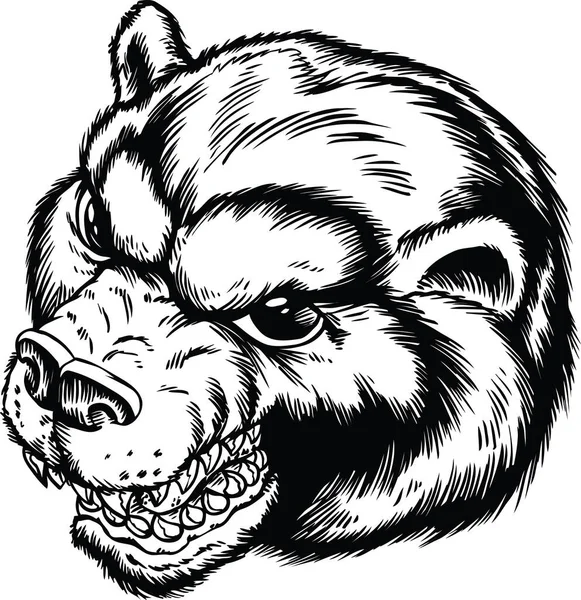 Bear Head Cartoon Vector Illustration — Stock Vector