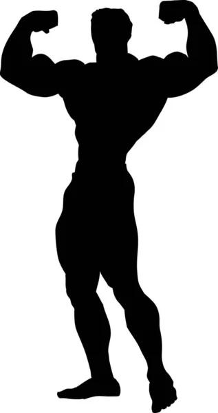 Illustration Vectorielle Silhouette Homme Muscle — Image vectorielle