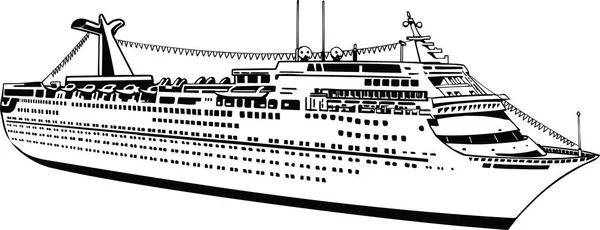 Cruise Ship Vector Illustration — Stock Vector