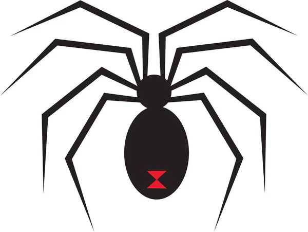 Black Widow Spider Vector Illustration — Stock Vector