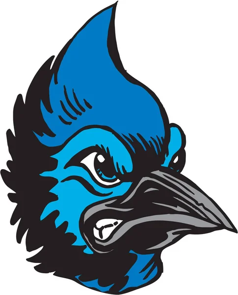 Blue Jay Mascot Head Vector Illustration — Stockvektor