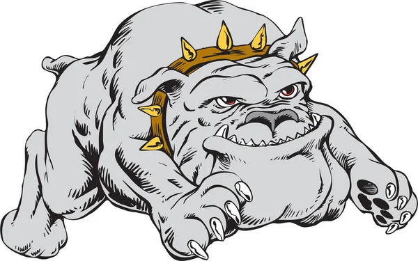 Bulldog Mascote Ataque Vetor Ilustração — Vetor de Stock