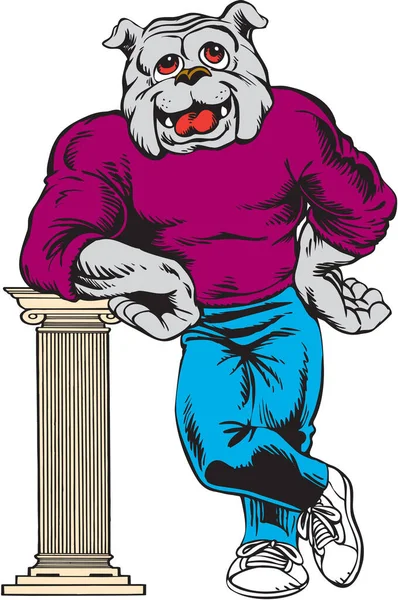 Casual Bulldog Maskot Vektor Illustration — Stock vektor