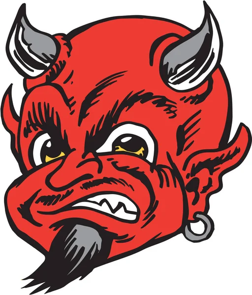 Devil Mascot Επικεφαλής Διανυσματική Απεικόνιση — Διανυσματικό Αρχείο