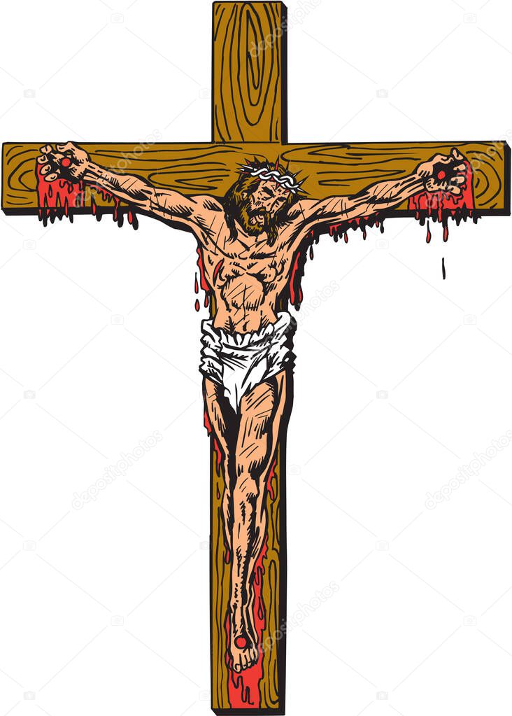 Easter Crucifixion Vector Illustration