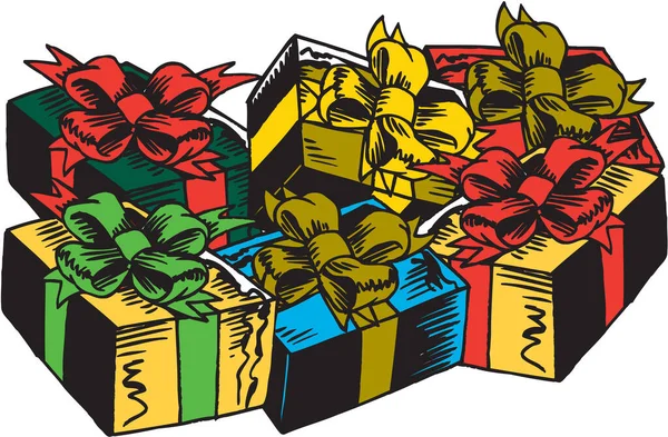 Illustration Vectorielle Cadeaux Enveloppés — Image vectorielle