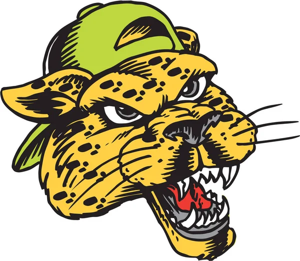 Leopard Maskottchen Head Vector Illustration — Stockvektor
