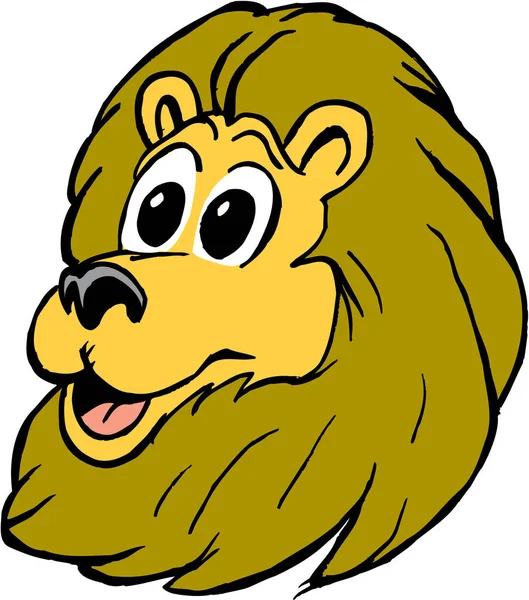 Mascotte Lion Casual Head Illustration Vectorielle — Image vectorielle