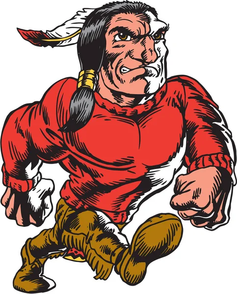 Native American Mascot Strut Διάνυσμα Εικονογράφηση — Διανυσματικό Αρχείο