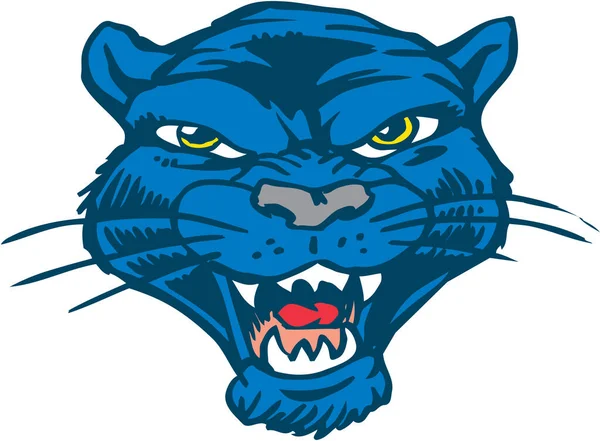 Panther Mascot Head Growl Vector Illustration — Vector de stoc