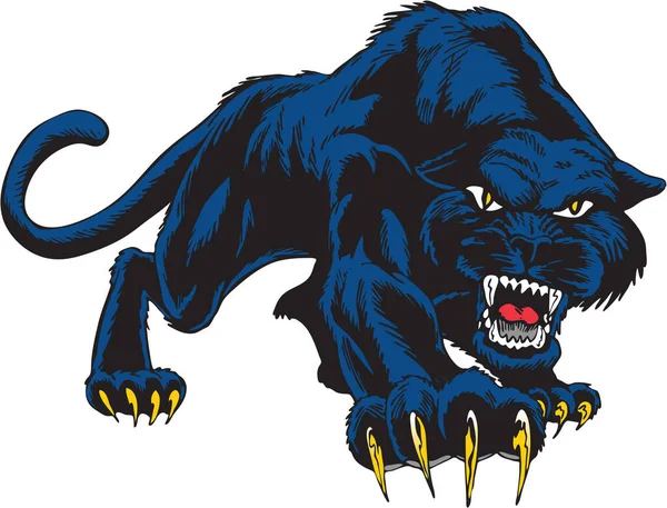 Panther Mascot Stalking Vector Illustration — Vector de stoc