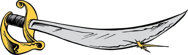 Pirate Mascot Sword Vector Illustration — Stock Vector