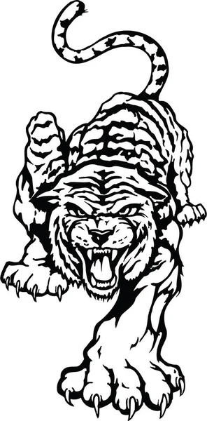Tiger Mascot Vector Ilustración — Archivo Imágenes Vectoriales